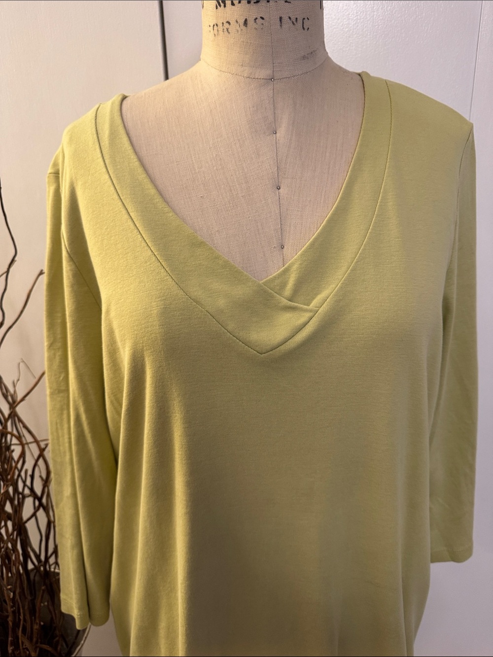 J. Jill Soft V-Neck Light Green Tunic - Picture 2 of 6